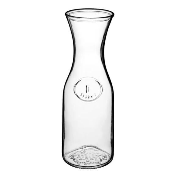 Libbey 11" Clear Glass 1-Liter Embossed Wine Decanter Jug Vase (97000) Mexico - Picture 6 of 6